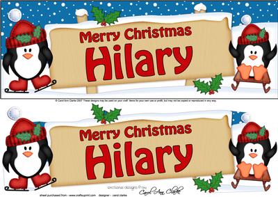 Xmas Hilary Penguins Signpost Large Dl Easicut Decoupage