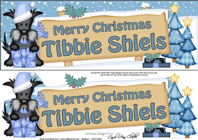 Xmas Tibbie Shiels Dog Signpost Large Dl Easicut Decoupage