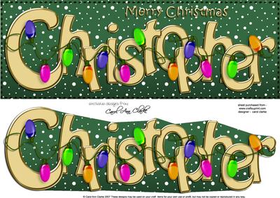Xmas Christopher Lights Large Dl & 3D Decoupage
