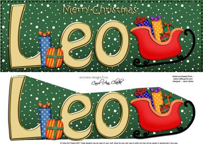 Xmas Leo Sleigh Large Dl & 3D Decoupage
