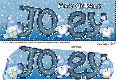 Xmas Joey Penguins Large Dl & 3D Decoupage