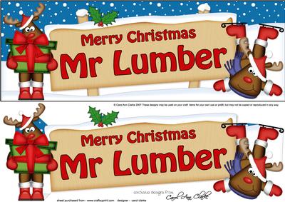 Xmas Mr Lumber Rudolph Signpost Large Dl Easicut Decoupage