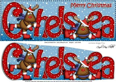 Xmas Chelsea Rudolph Large Dl & 3D Decoupage