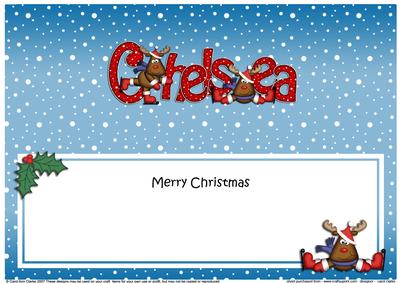 Xmas Chelsea Rudolph Matching Large Dl Insert