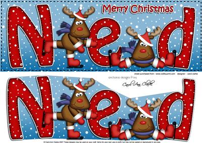 Xmas Ned Rudolph Large Dl & 3D Decoupage