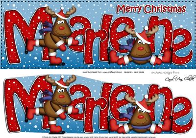 Xmas Marlene Rudolph Large Dl & 3D Decoupage