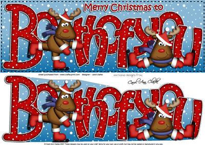Xmas Both of You Rudolph Large Dl & 3D Decoupage