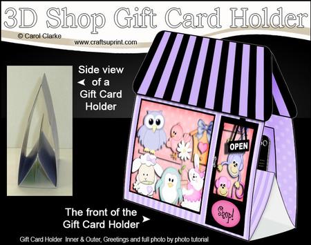 3D Little Pampered Pets Shop Gift Card Holder