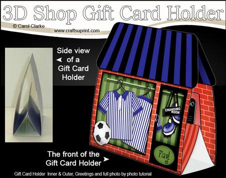 3D Little Football Crazy Shop Gift Card Holder
