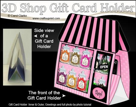 3D Little Sweet Shoppe Shop Gift Card Holder
