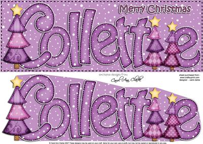 Xmas Collette Trees Large Dl & 3D Decoupage