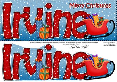 Xmas Irvine Sleigh Large Dl & 3D Decoupage