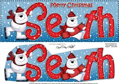 Xmas Seth Polar Bears Large Dl & 3D Decoupage