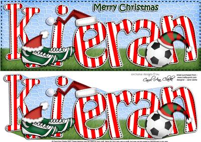 Xmas Kieran Football Large Dl & 3D Decoupage