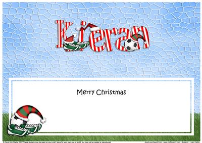 Xmas Kieran Football Matching Large Dl Insert