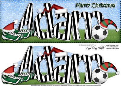 Xmas Adam Football Large Dl & 3D Decoupage