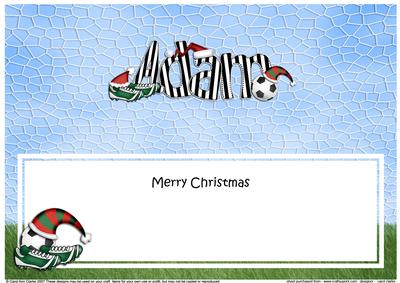 Xmas Adam Football Matching Large Dl Insert