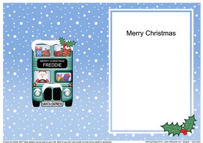 Xmas Santa Express Freddie Matching A5 Insert