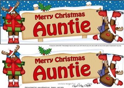 Xmas Auntie Rudolph Signpost Large Dl Easicut 3D Decoupage