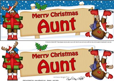 Xmas Aunt Rudolph Signpost Large Dl Easicut 3D Decoupage