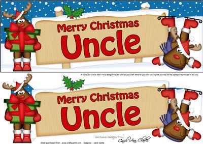 Xmas Uncle Rudolph Signpost Large Dl Easicut 3D Decoupage