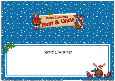 Xmas Aunt & Uncle Rudolph Signpost Large Dl Matching Insert