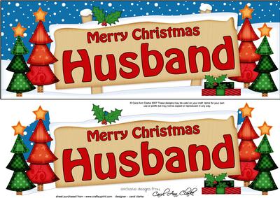 Xmas Husband Trees Signpost Large Dl Easicut 3D Decoupage