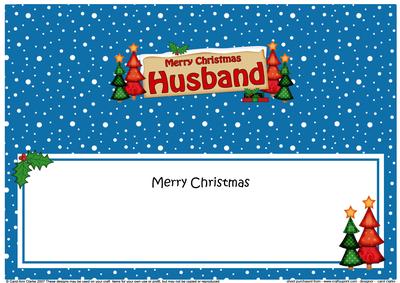 Xmas Husband Trees Signpost Lge Dl Matching Insert