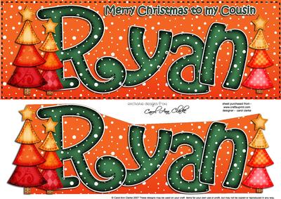 Xmas Cousin Ryan Trees Large Dl & 3D Decoupage