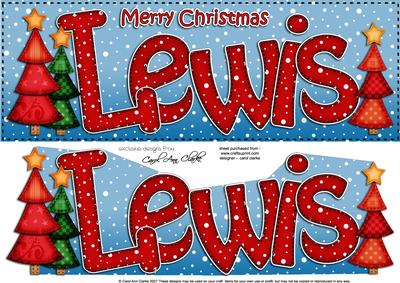 Xmas Lewis Trees Large Dl & 3D Decoupage