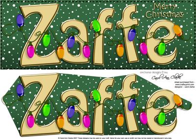 Xmas Zaffe Lights Large Dl & 3D Decoupage