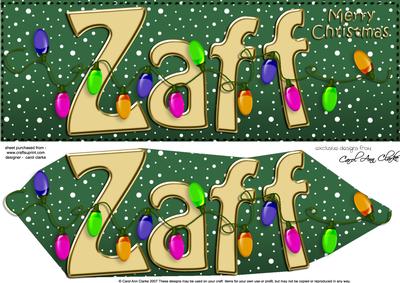 Xmas Zaff Lights Large Dl & 3D Decoupage