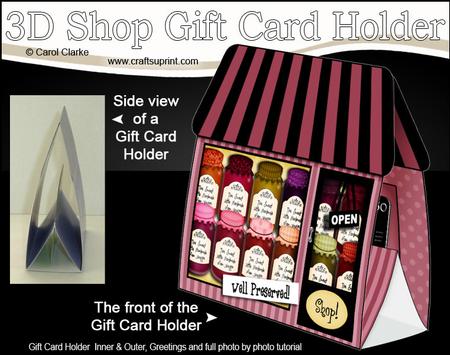3D Little Jam Shop Gift Card Holder