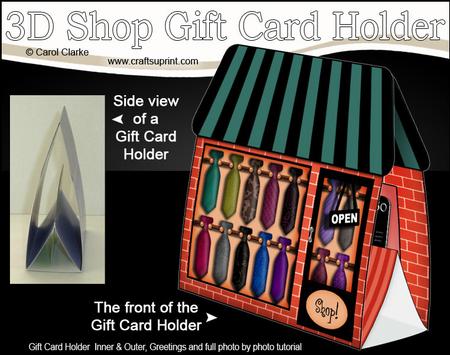3D Little Tie Shop Gift Card Holder