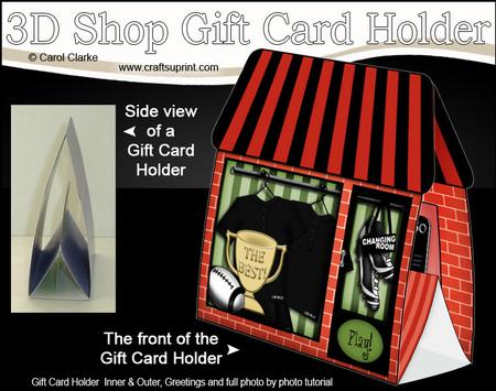 3D Little Rugby Shop Gift Card Holder
