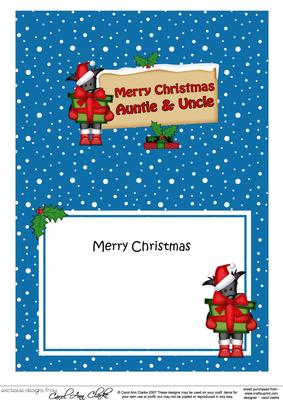 Xmas Auntie & Uncle Scottie Dog Signpost 5x7 Matching Insert