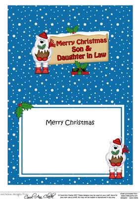 Xmas Son & Daughter in Law Bear Signpost 5x7 Insert