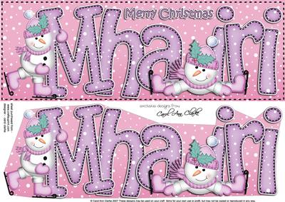 Xmas Mhairi Snowmen Large Dl & 3D Decoupage