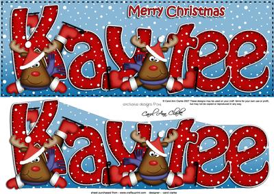 Xmas Kaytee Rudolph Large Dl & 3D Decoupage