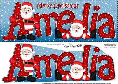 Xmas Amelia Santa Large Dl & 3D Decoupage