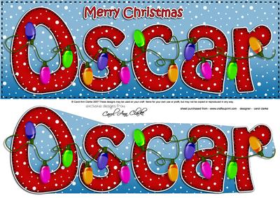 Xmas Oscar Lights Large Dl & 3D Decoupage