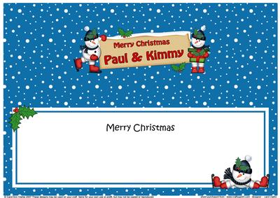Xmas Paul & Kimmy Snowmen Signpost Large Dl Matching Inse