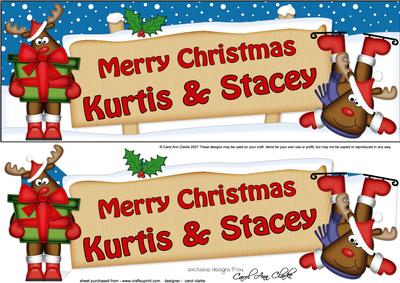 Xmas Kurtis & Stacey Rudolph Signpost Large Dl Easicut Decou