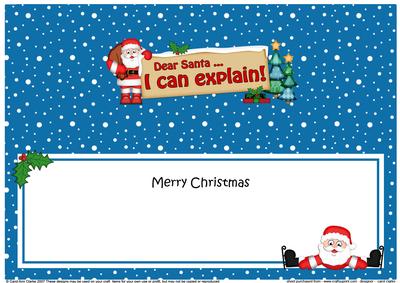 Xmas Santa I Can Explain! Signpost Lge Dl Matching Insert