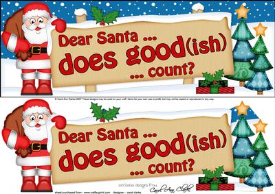 Xmas Dear Santa  -  Signpost Lge Dl Easicut Decoupage