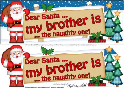Xmas Dear Santa  -  Signpost Lge Dl Easicut Decoupage