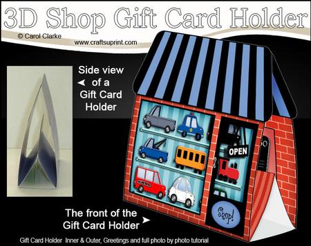 3D Little Model Shop Gift Card Holder