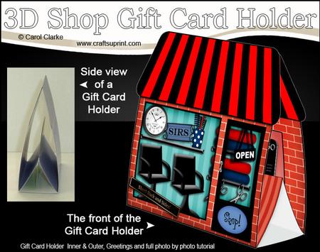 3D Little Barbers Shop Gift Card Holder