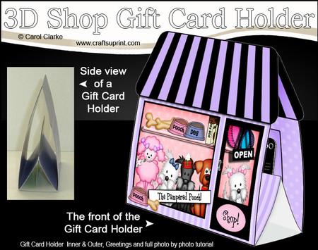 3D Little Pampered Pooch Shop Gift Card Holder