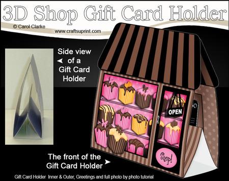 3D Little Fondant Fancies Cake Shop Gift Card Holder